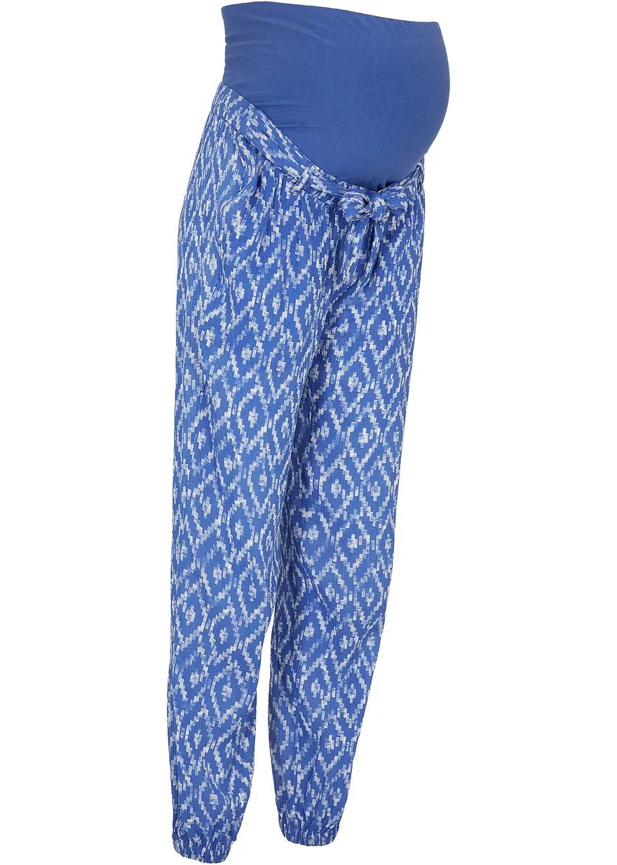Cropped Umstandshose mit Smock Bund schwarz