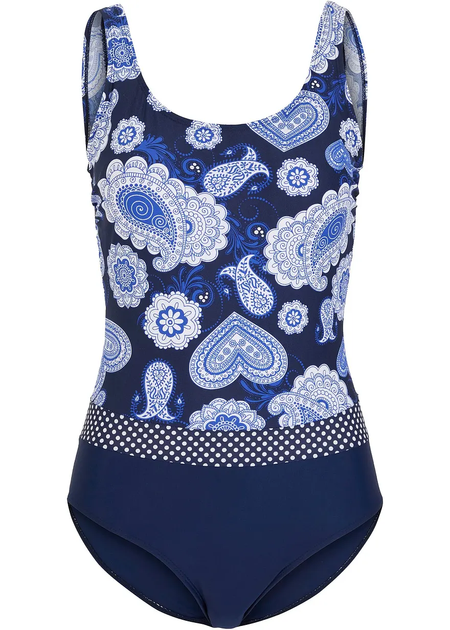 Medium Shape-Badeanzug in blau von vorne - bonprix