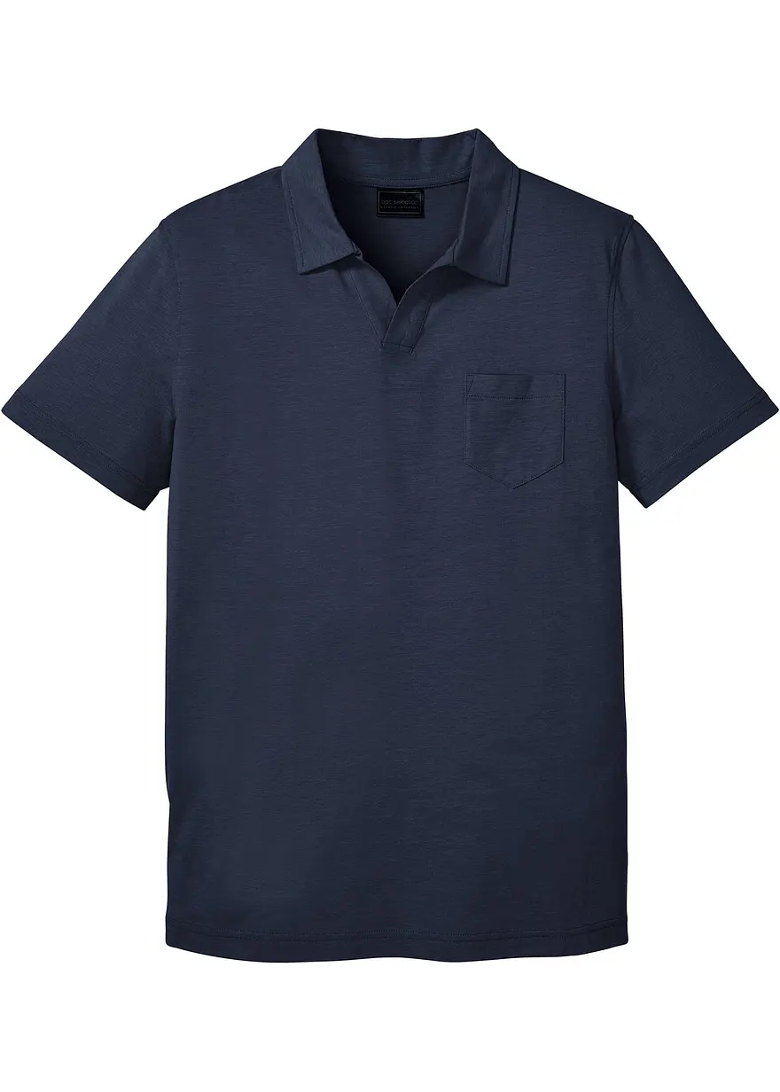 Poloshirt, Kurzarm in blau von vorne - bonprix