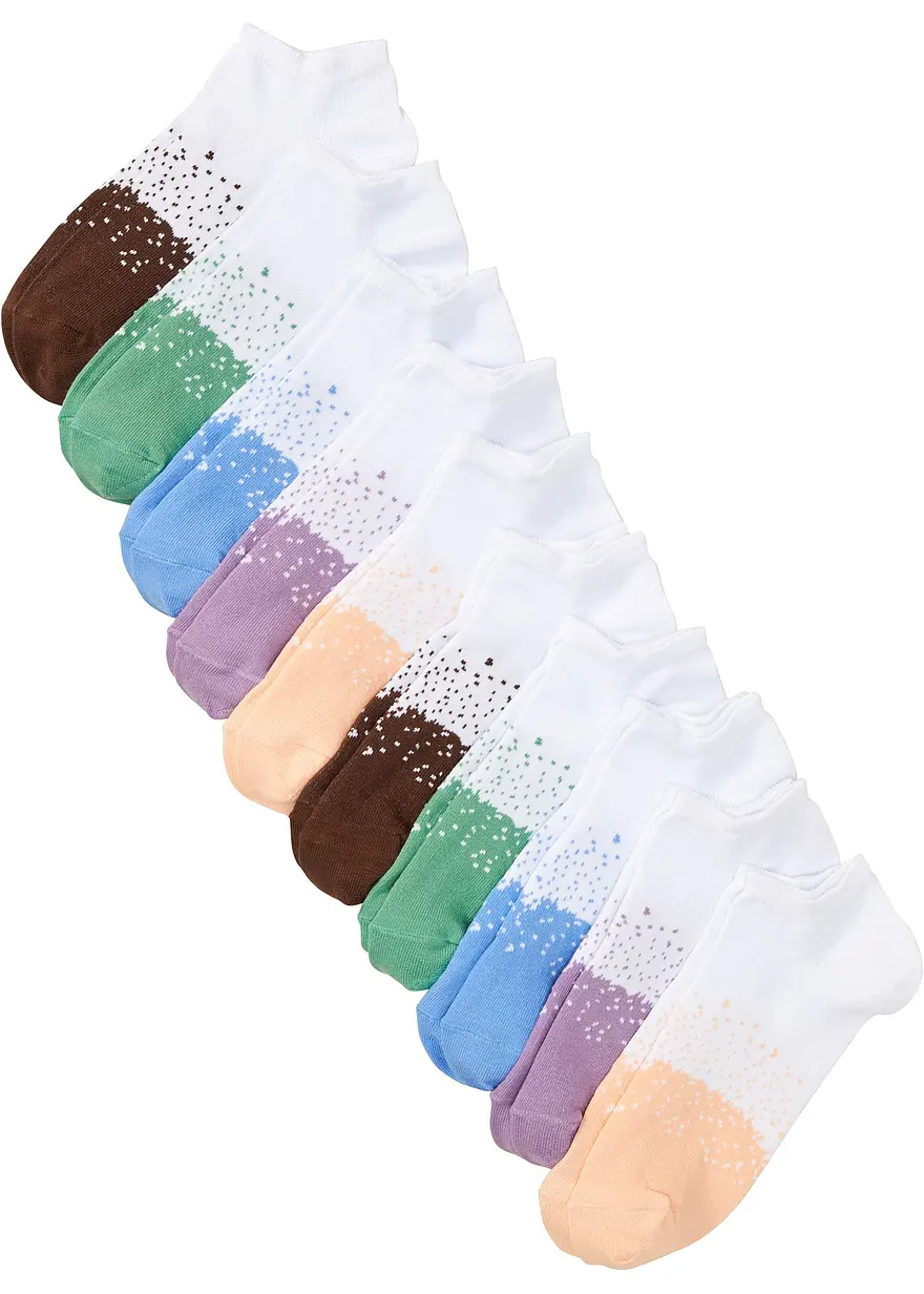 Sneakersocken mit Bio-Baumwolle (10er Pack) in weiß von vorne - bonprix