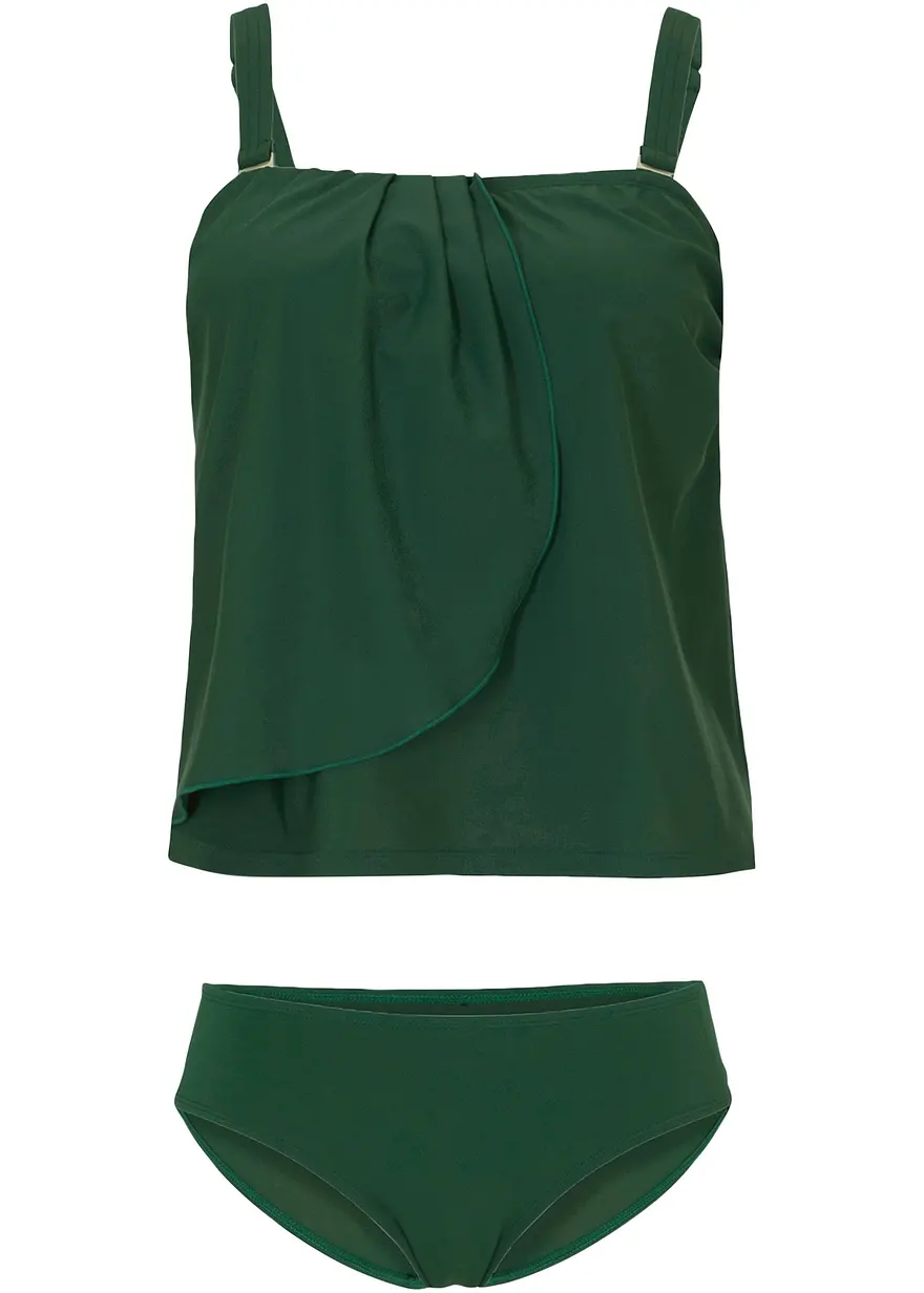 Tankini (2-tlg.Set) in grün von vorne - bonprix