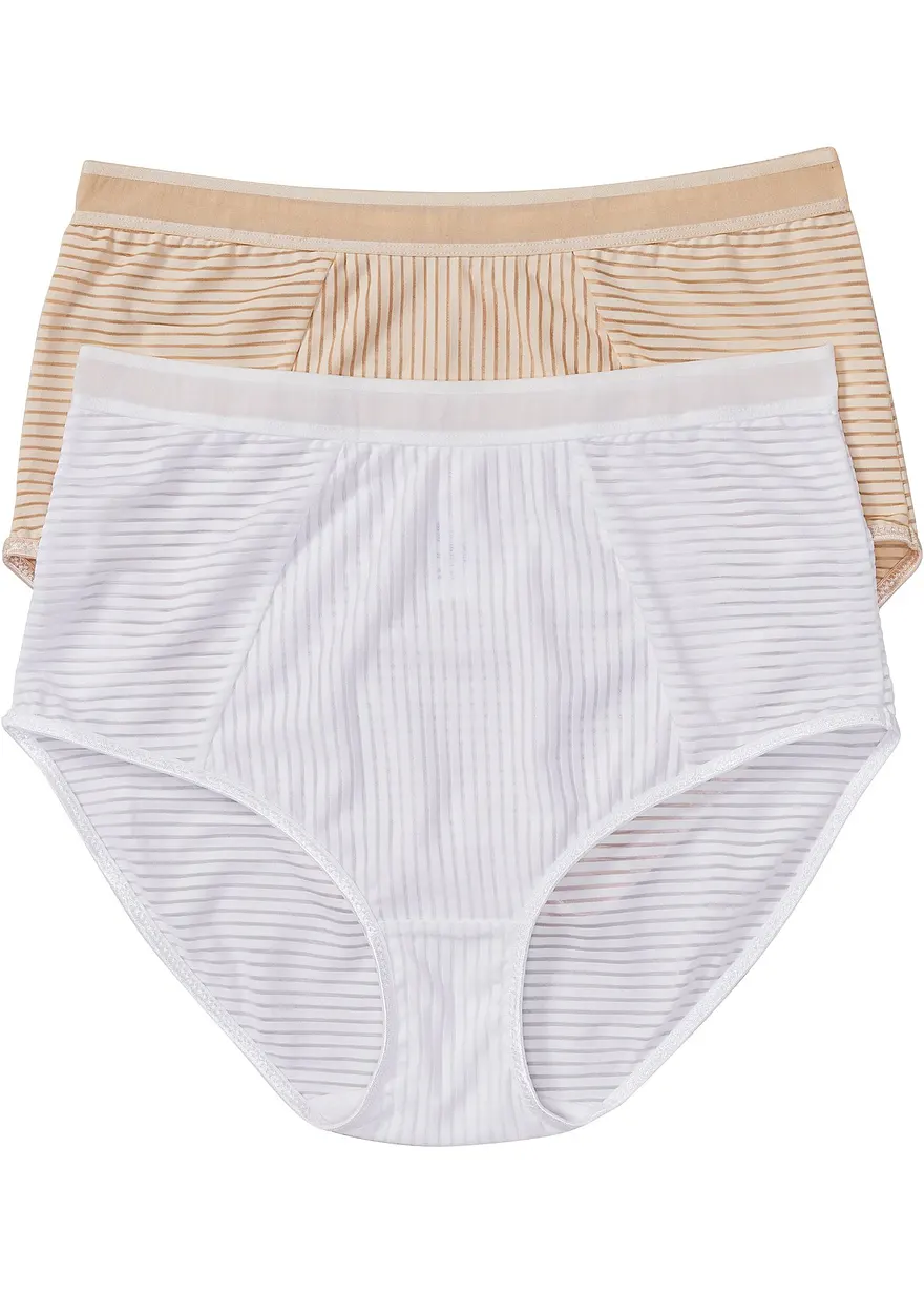 Taillenslip ( 2er Pack) in beige von vorne - bonprix