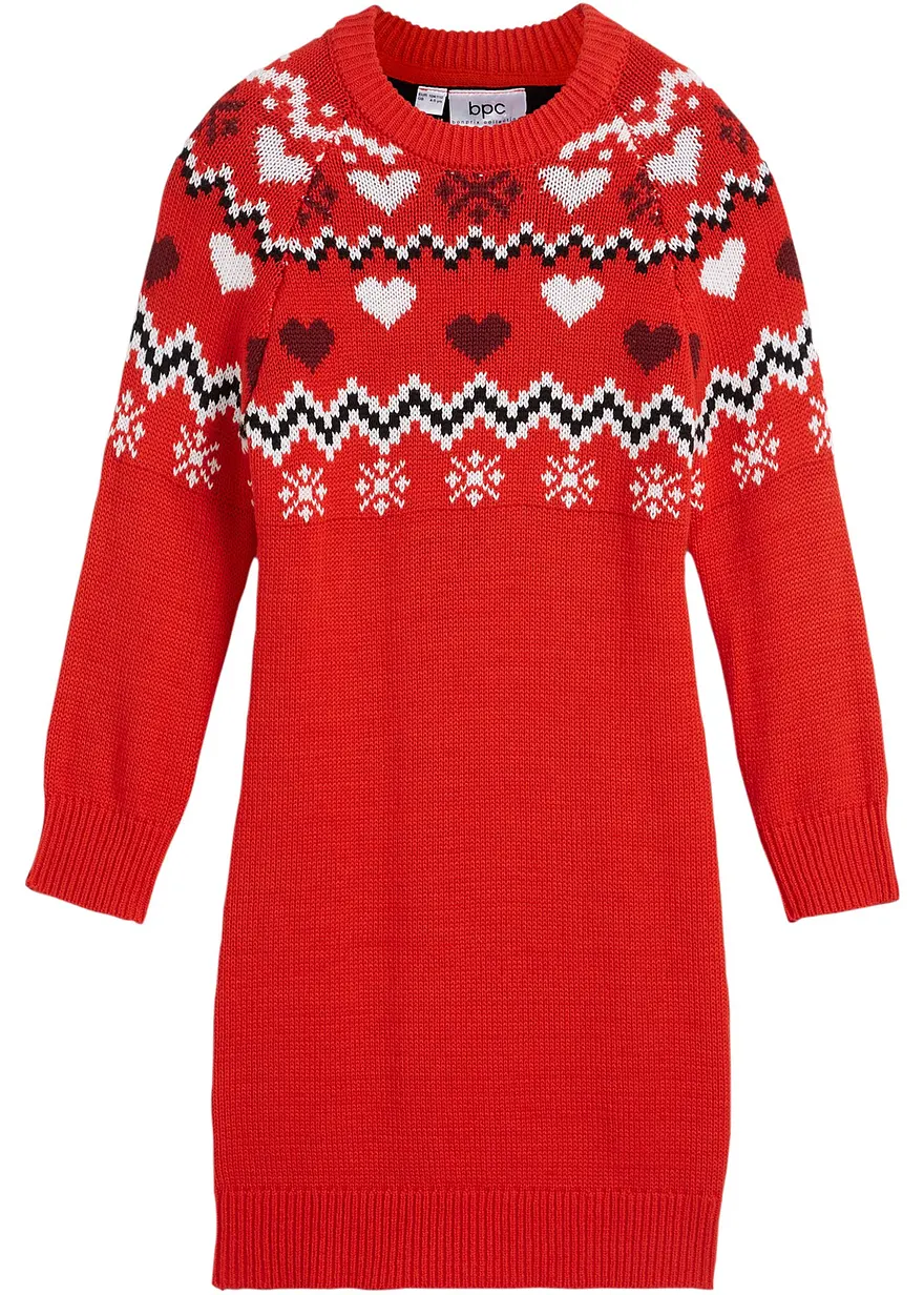 Strickkleid in rot von vorne - bonprix