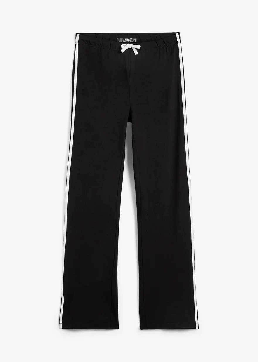 Jersey-Hose aus Baumwolle mit Stretch in schwarz von vorne - bonprix