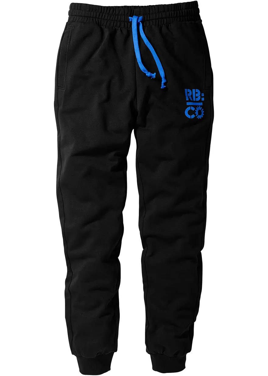 Jogginghose mit recyceltem Polyester in schwarz von vorne - bonprix