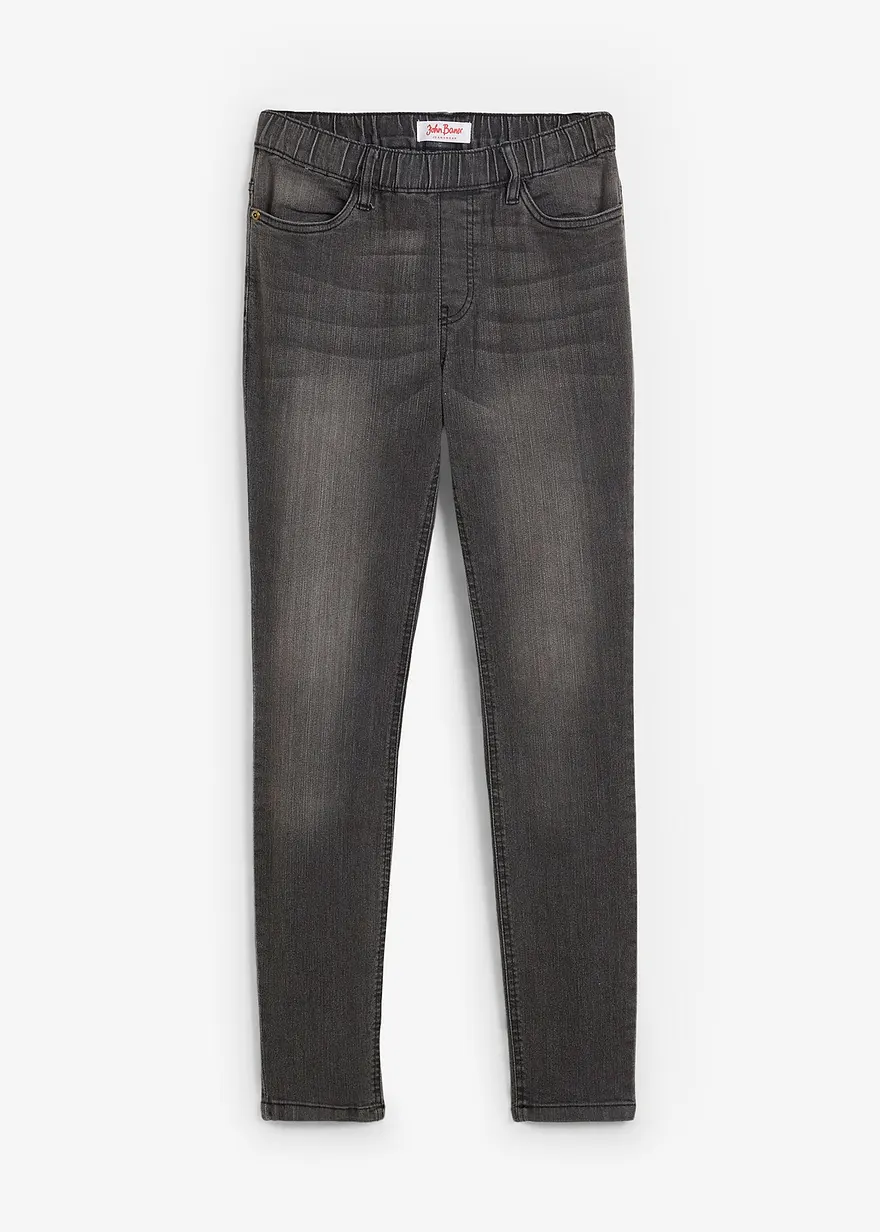 Stretch-Jeggings in schwarz von vorne - bonprix