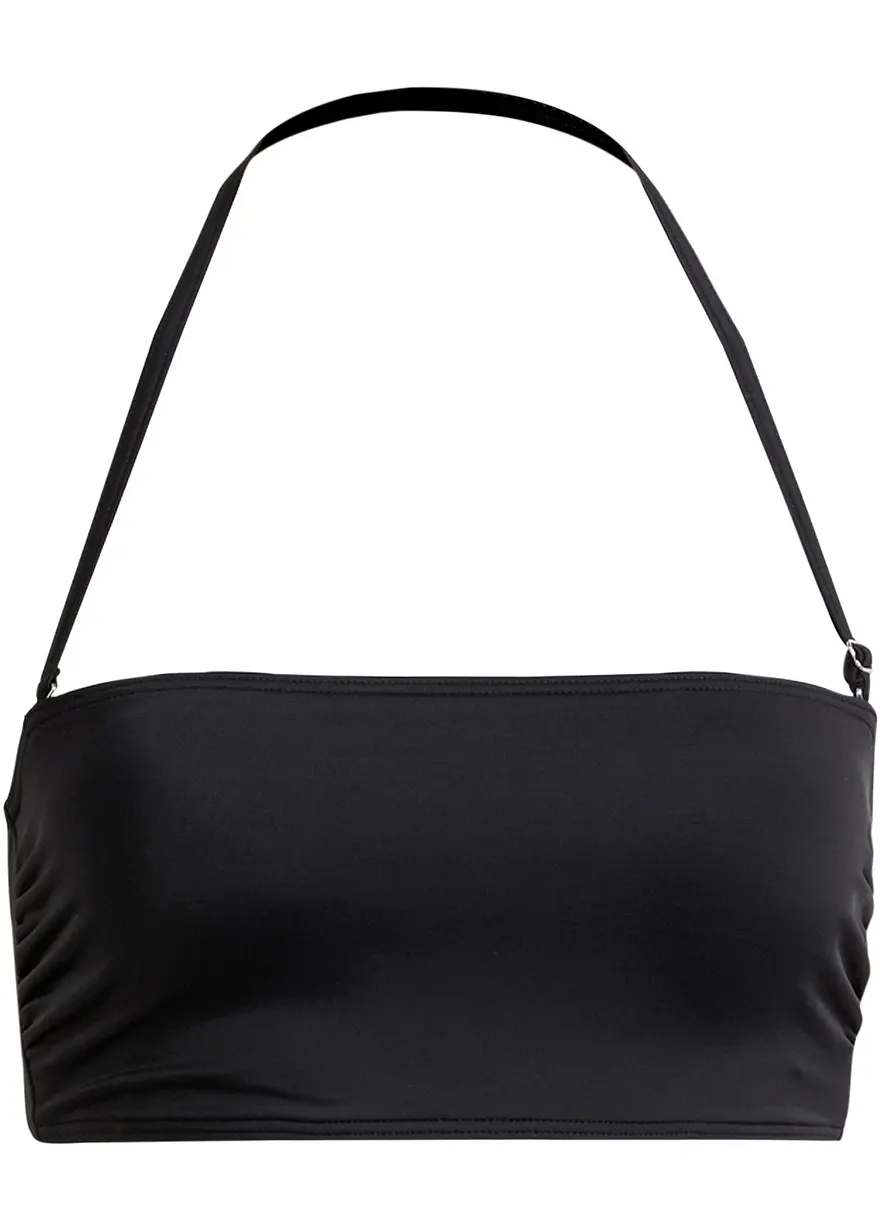 Bandeau-Bikinioberteil in schwarz von vorne - bonprix
