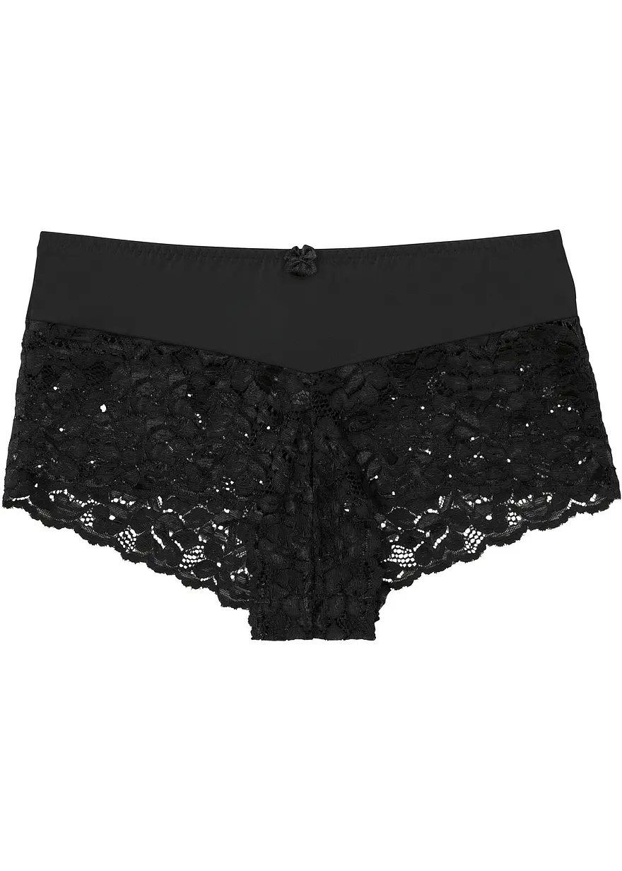 Maxipanty mit Spitze in schwarz von vorne - bonprix