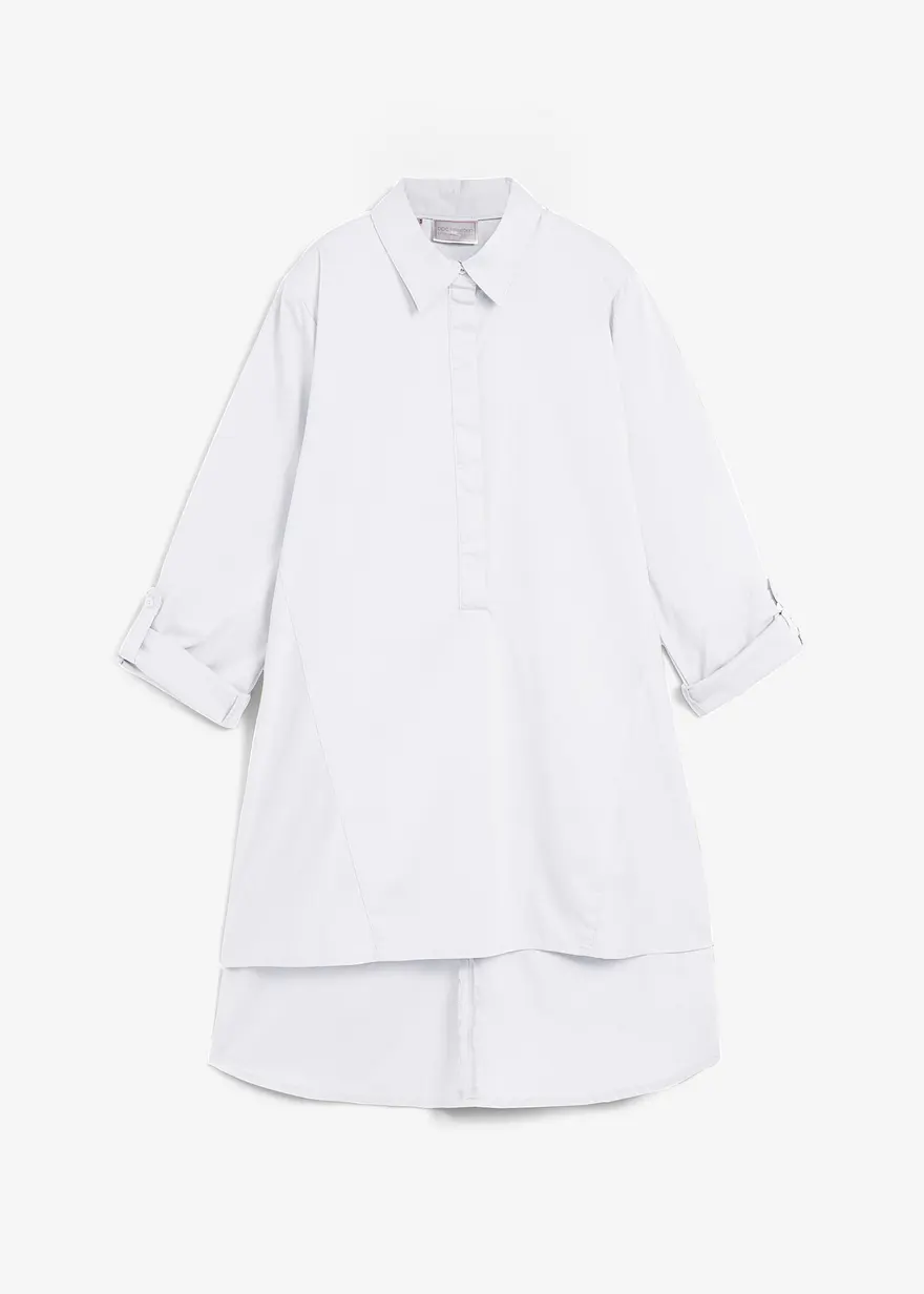 Vokuhila-Bluse in weiß von vorne - bonprix