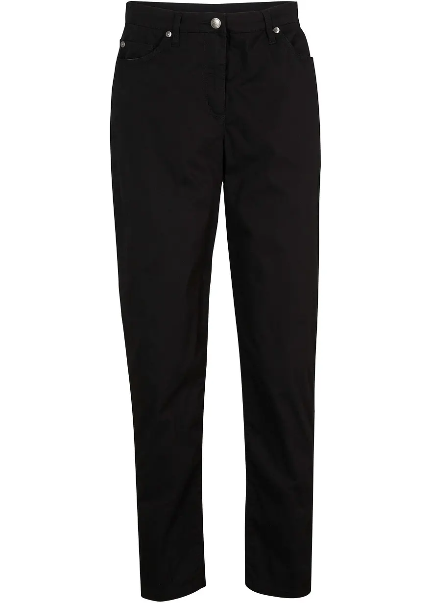 Twillhose in Mom-Fit in schwarz von vorne - bonprix