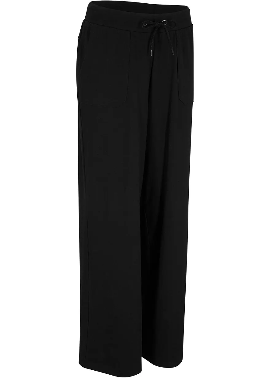 Jogginghose aus Baumwoll-Mix in schwarz von vorne - bonprix