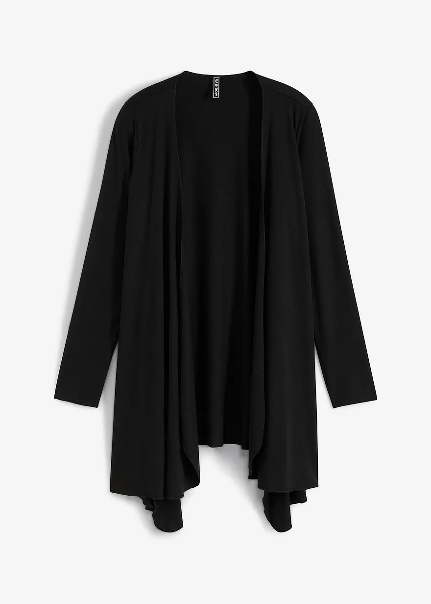 Shirtjacke aus Viskose-Mischung in schwarz von vorne - bonprix