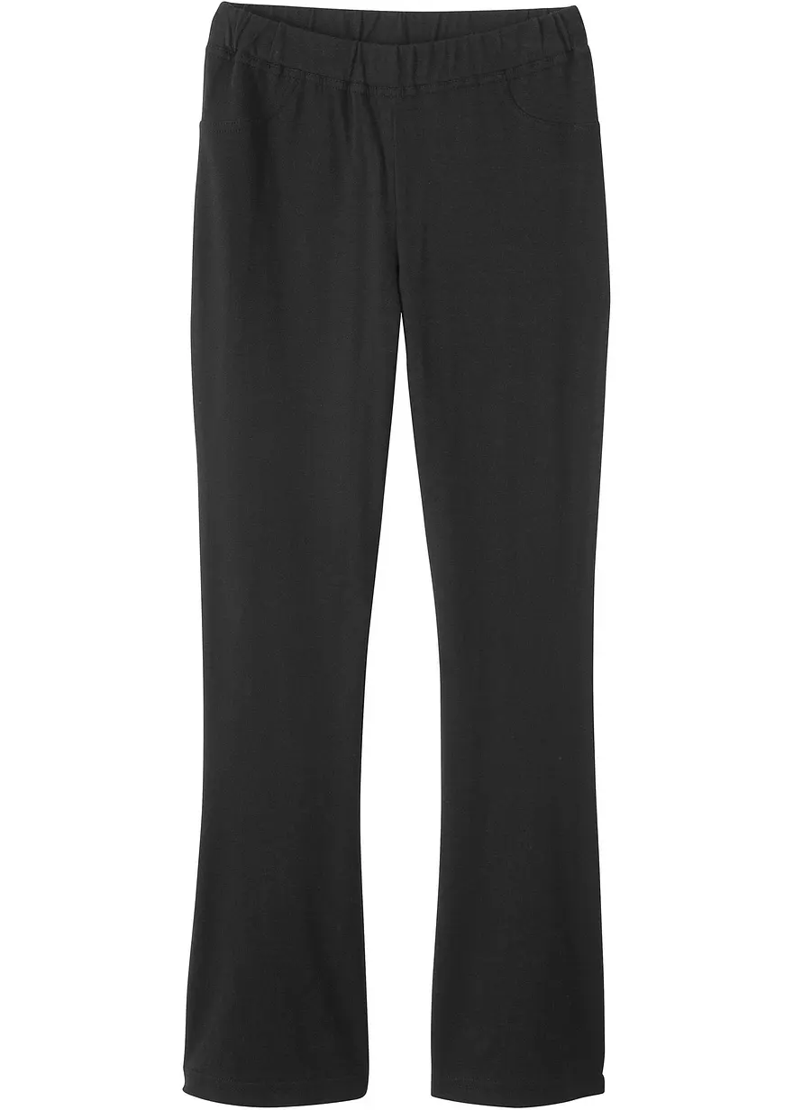 Jazzpants aus elastischem Bio-Baumwoll-Mix in schwarz von vorne - bonprix