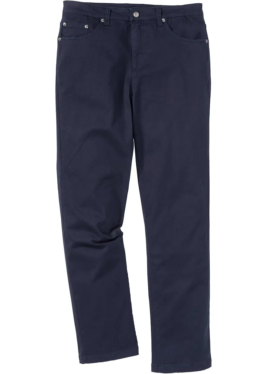 Classic Fit Stretch-Hose mit reiner Baumwolle, Straight in blau von vorne - bonprix