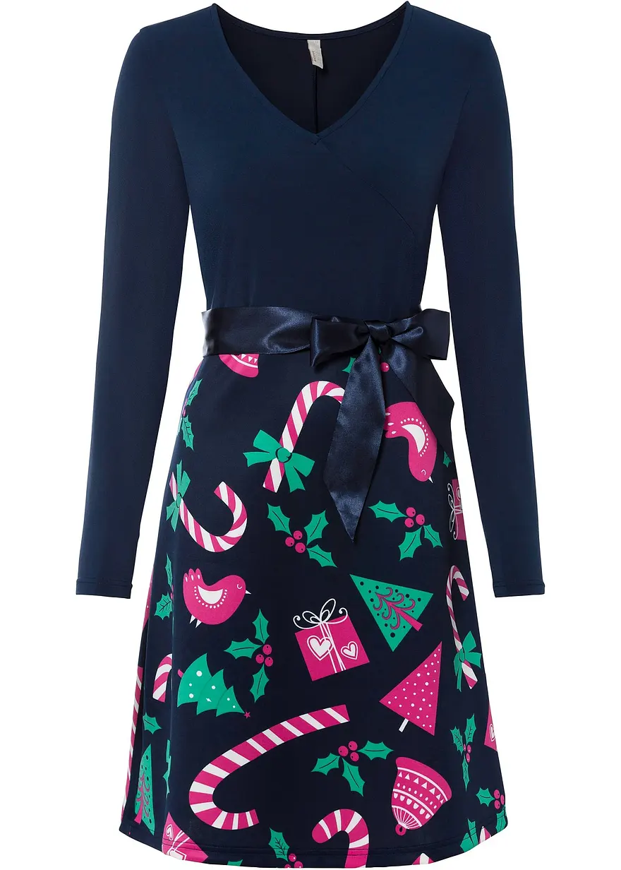 Minikleid in A-Linie in blau von vorne - bonprix