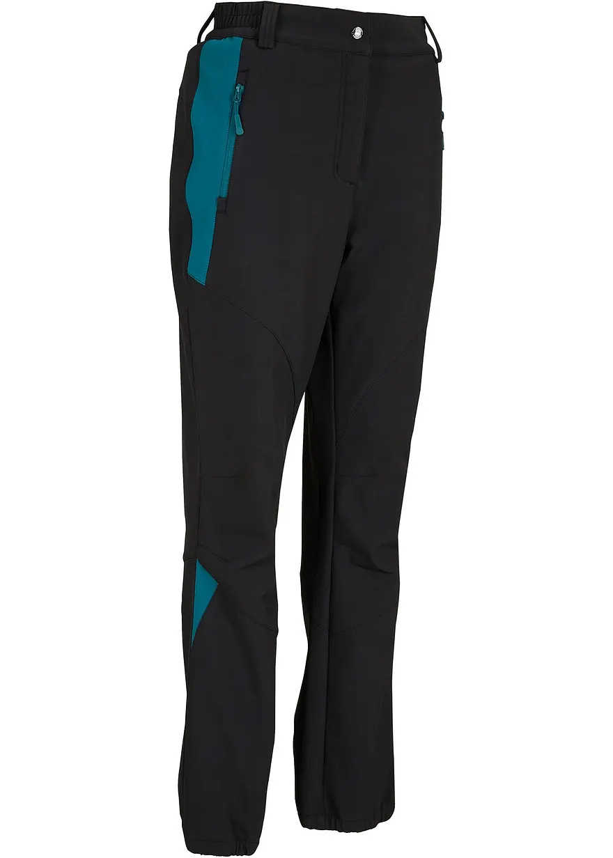 Softshell-Hose, wasserabweisend, gerade geschnitten in schwarz von vorne - bonprix