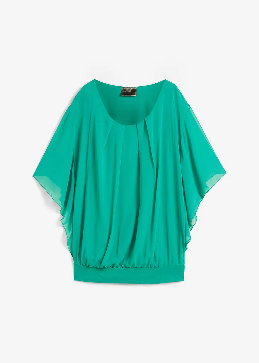 Chiffonbluse mit Untertop in grün von vorne - bonprix