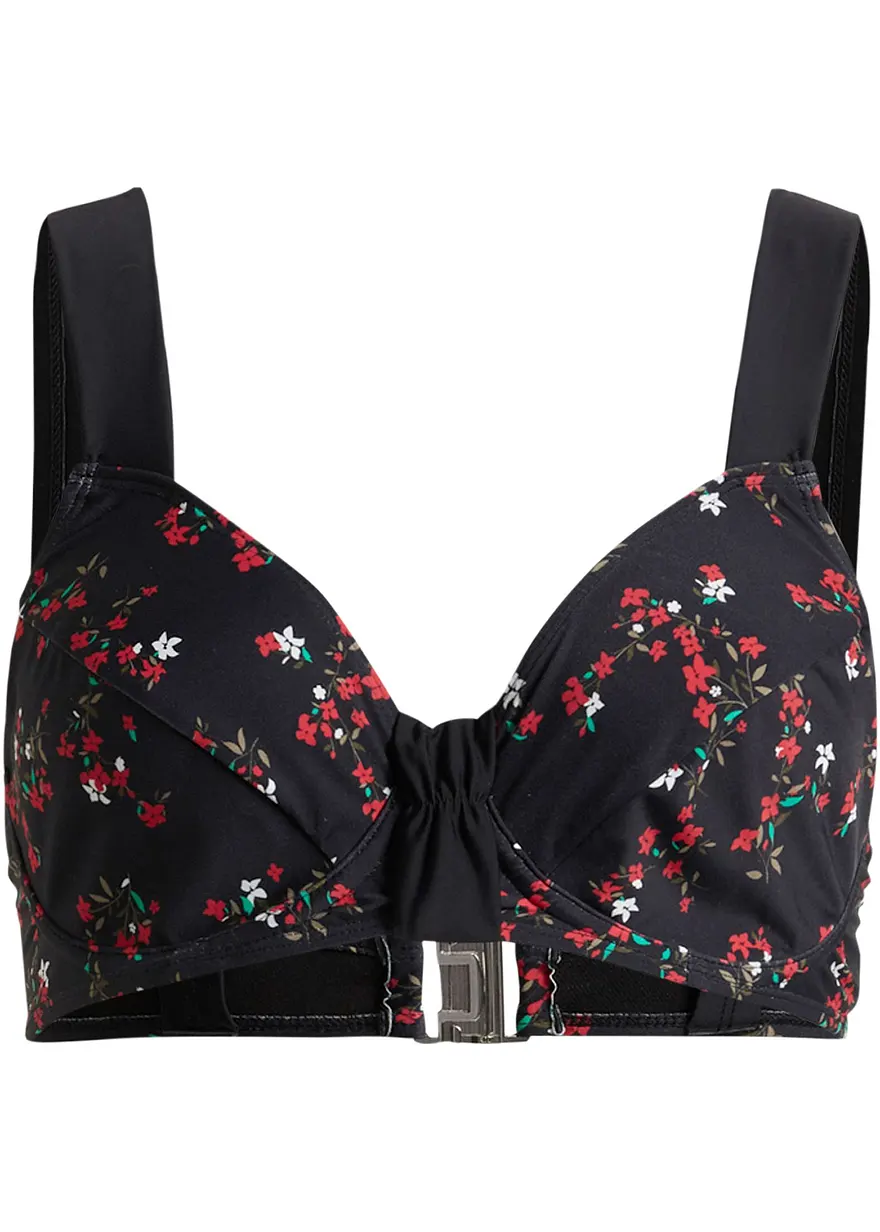 Minimizer Bikini Oberteil in schwarz von vorne - bonprix