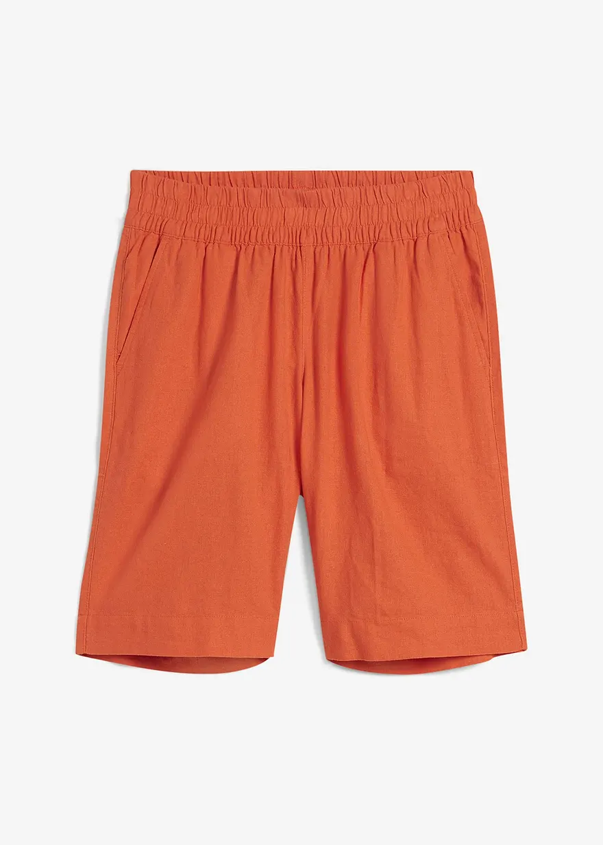 Bermuda aus Leinen-Viskose Mischung in orange von vorne - bonprix