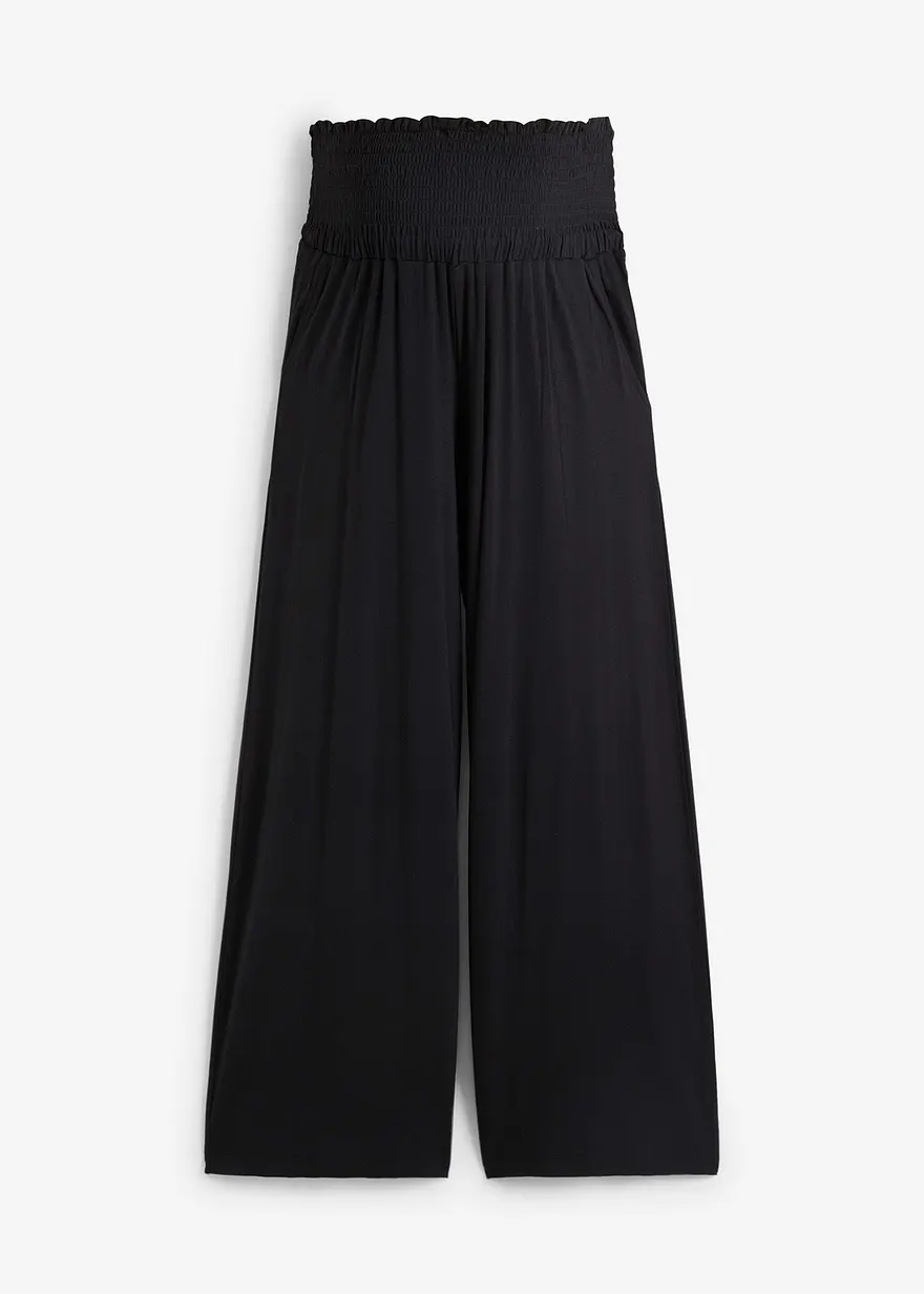 Umstandsculotte aus weicher Viskose, Loose Fit in schwarz von vorne - bonprix
