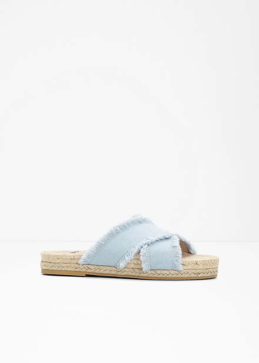 Pantoletten in blau von vorne - bonprix