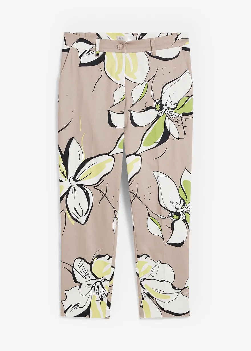 7/8-Stretchhhose in grau von vorne - bonprix