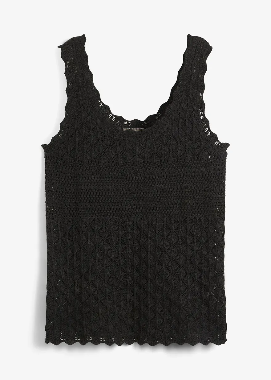 Stricktop in schwarz von vorne - bonprix