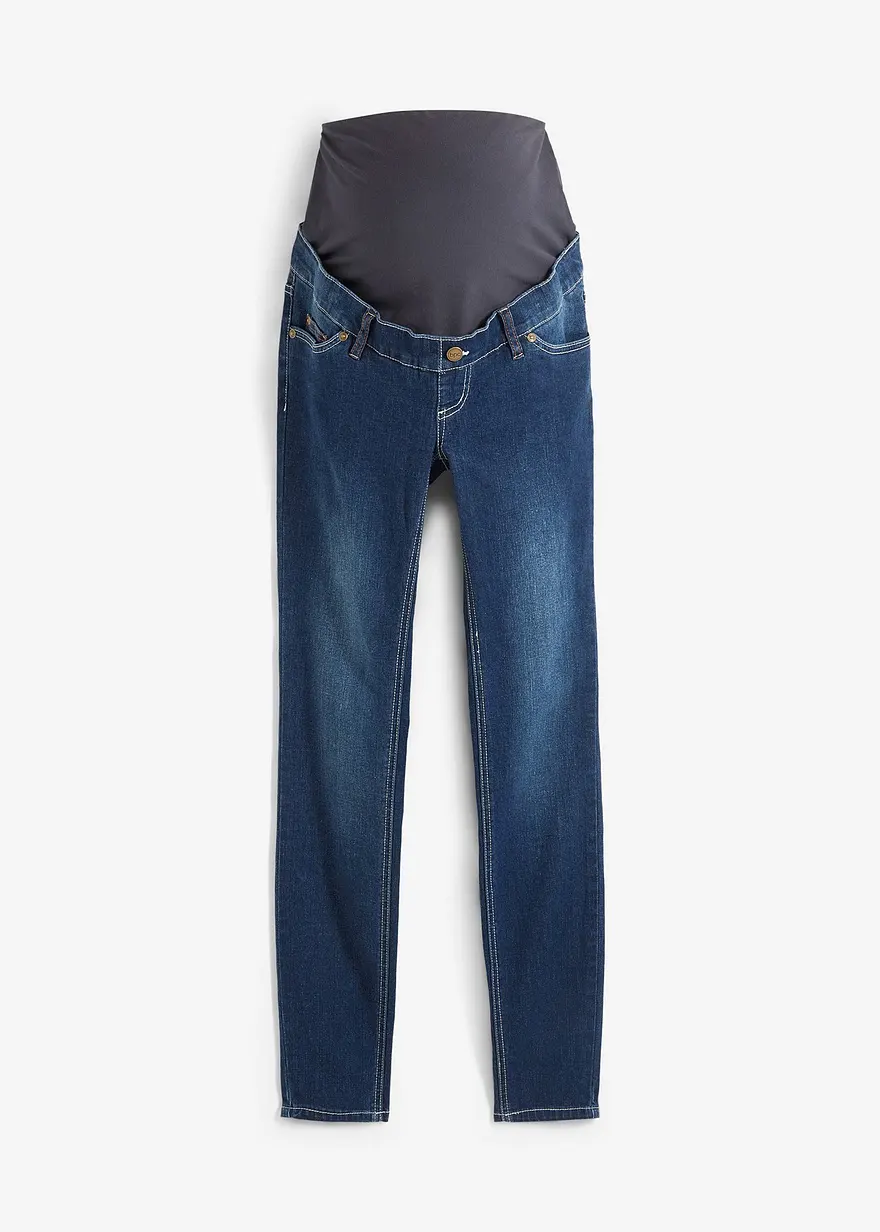 Umstandsjeans, Skinny in blau von vorne - bonprix