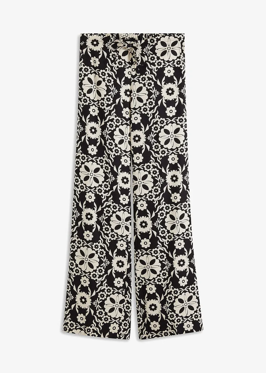 bedruckte Schlupfhose in schwarz von vorne - bonprix