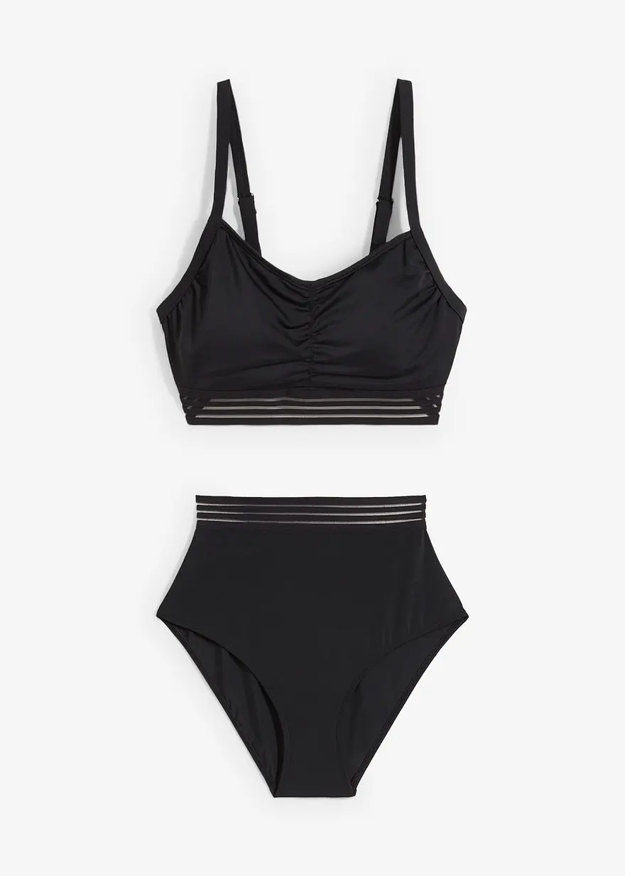 Bustier Bikini (2-tlg.Set) in schwarz von vorne - bonprix