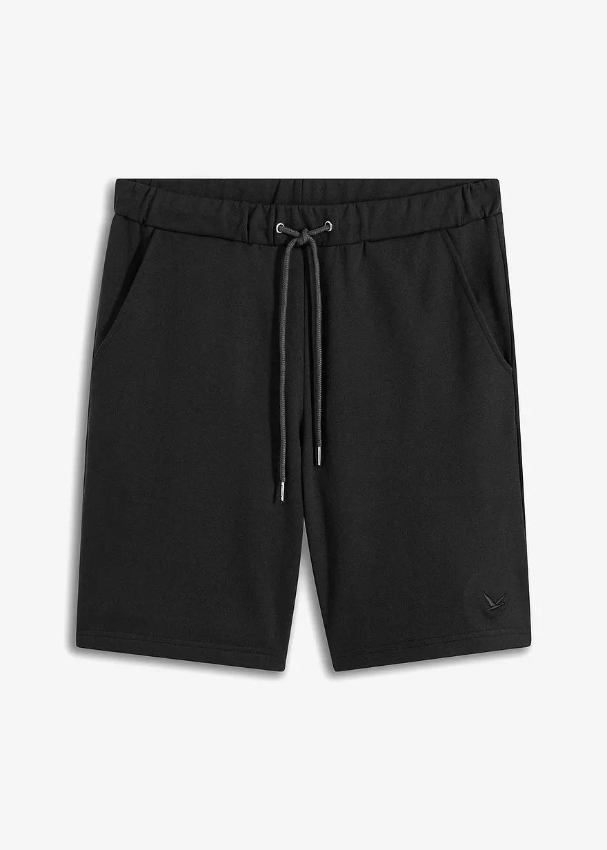 Sweat-Bermuda in schwarz von vorne - bonprix
