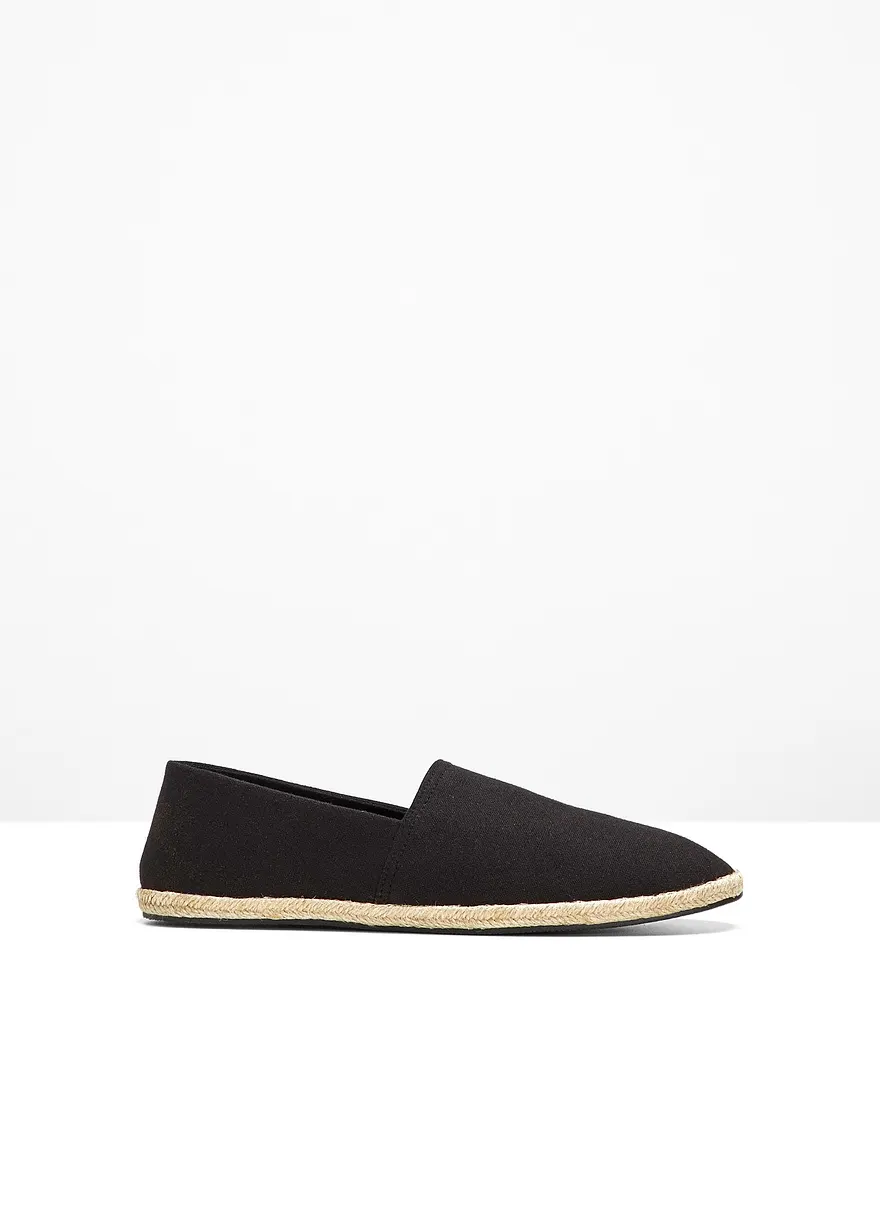 Espadrille in schwarz von vorne - bonprix