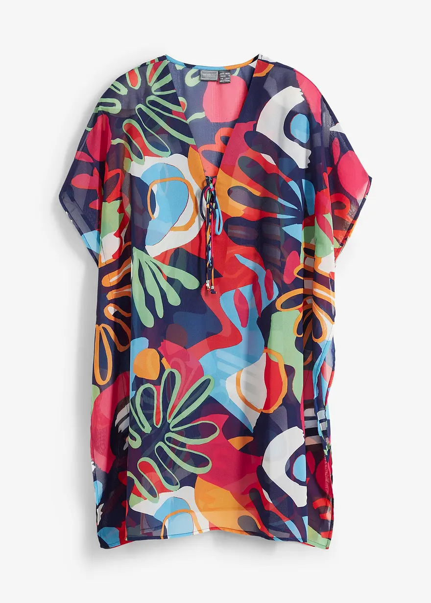 Chiffon Strand Tunika in bunt von vorne - bonprix