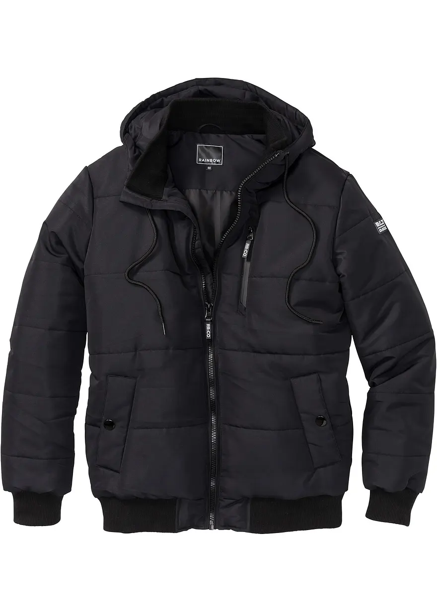 Steppjacke in Blousonform in schwarz von vorne - bonprix