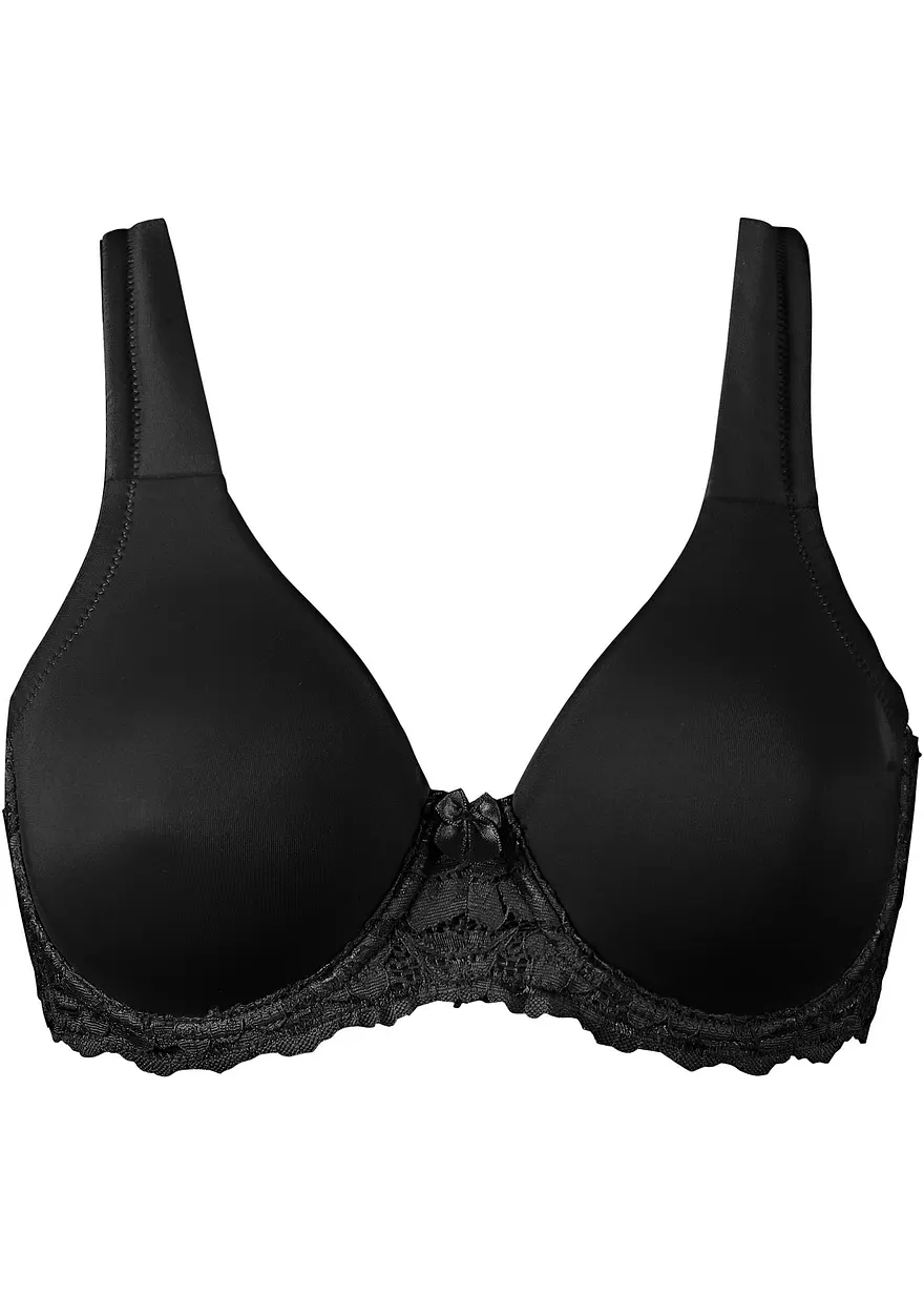Unwattierter T-Shirt BH mit Bügel in schwarz - bonprix
