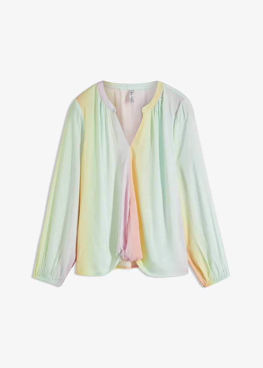 Bluse aus fließender Viskose in weiß von vorne - bonprix