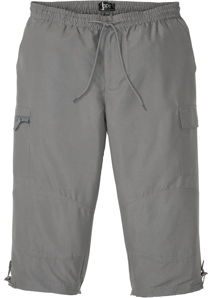 Mikrofaser 3/4-Hose mit Komfortschnitt, Regular Fit in grau von vorne - bonprix