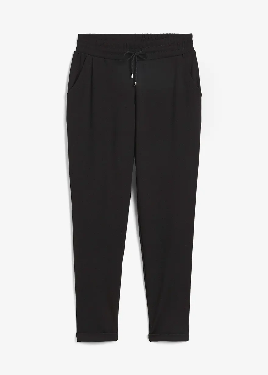 Schlupfhose aus Viskose-Mix in schwarz von vorne - bonprix