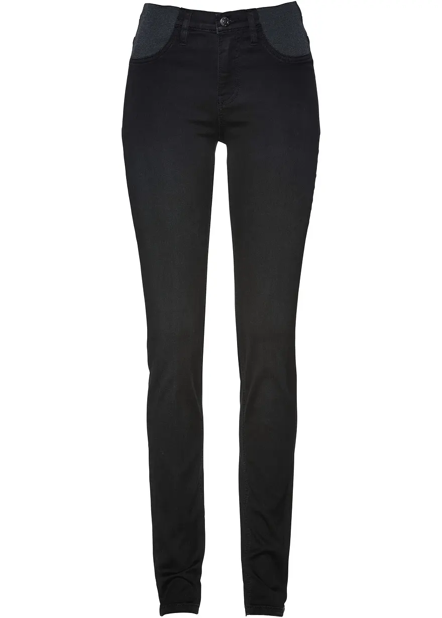 Jeans mit Bequembund in schwarz von vorne - bonprix