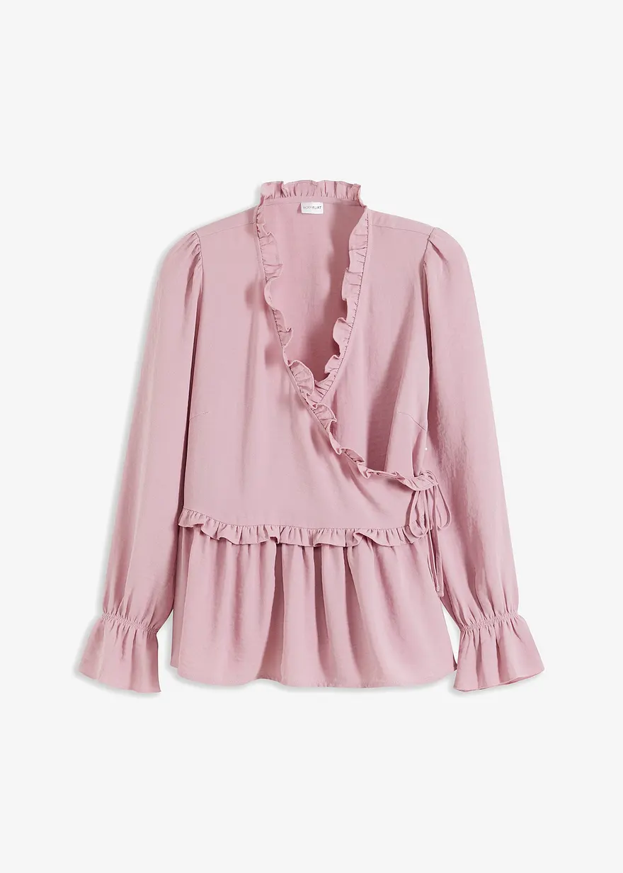 Wickelbluse in rosa von vorne - bonprix