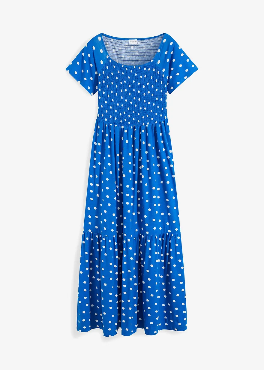Maxikleid aus nachhaltiger Viskose in blau von vorne - bonprix