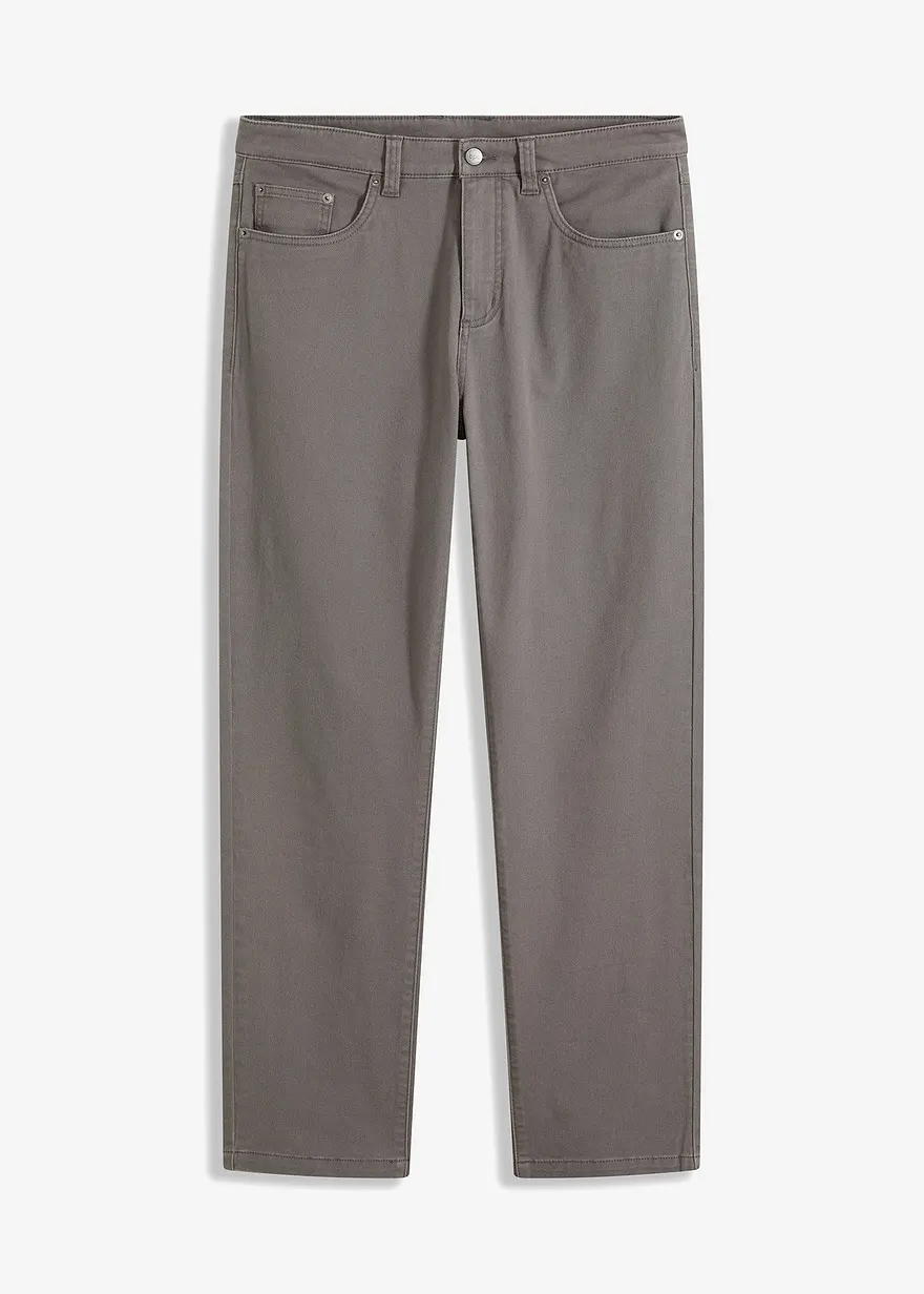 Classic Fit Stretch-Hose, Straight in grau von vorne - bonprix
