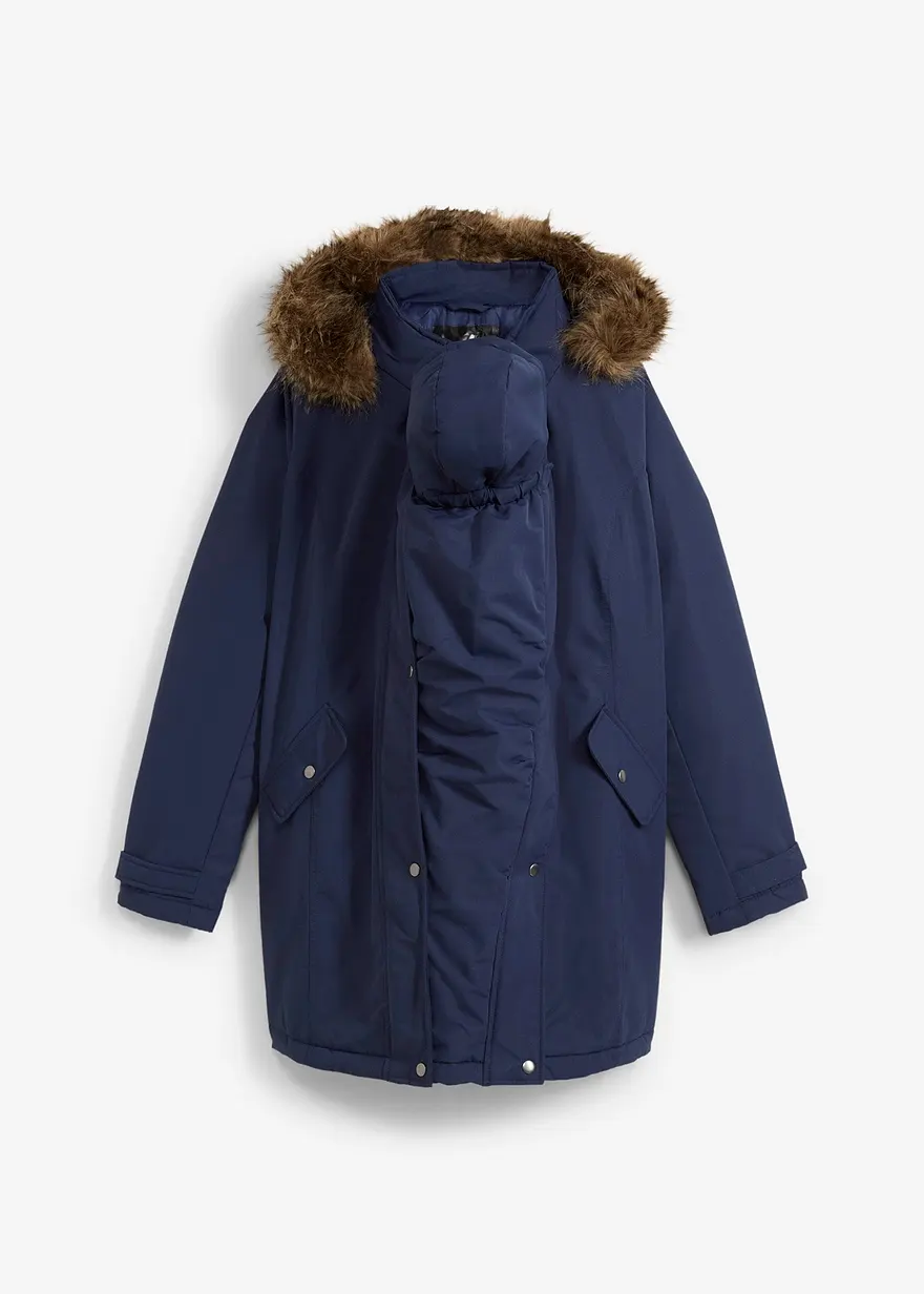 3-in-1 Funktions-Umstandsjacke und Tragejacke in blau von vorne - bonprix