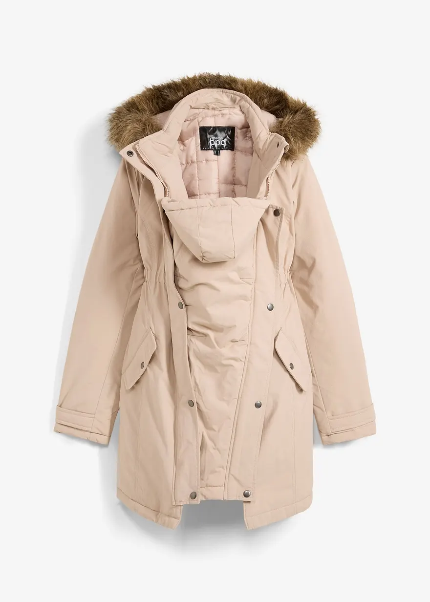 3-in-1 Funktions-Umstandsjacke und Tragejacke in grau von vorne - bonprix