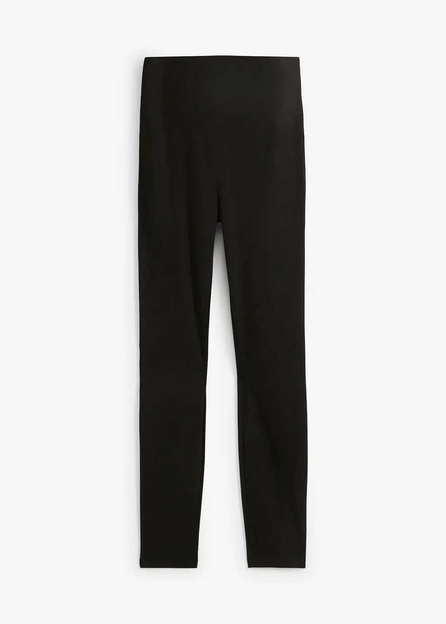 Umstandsleggings aus weicher Bio-Baumwolle in schwarz von vorne - bonprix