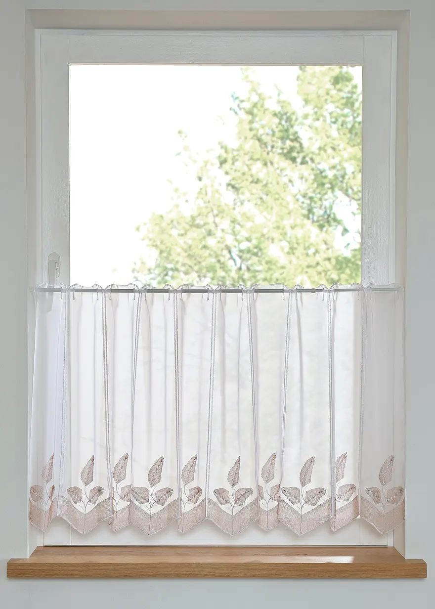 Kalmico Küchengardine Mit Huhn Motiv - 137x45 Cm Landhausstil Vorhang Stangentasche