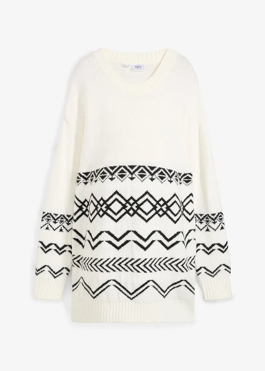 Umstands- und Stillpullover aus Baumwollmischgewebe in schwarz von vorne - bonprix