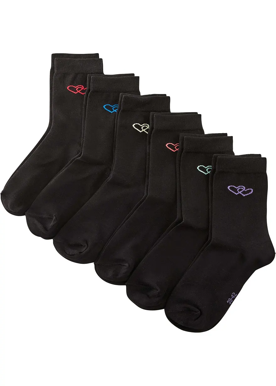 Socken mit Bio-Baumwolle (6er Pack) in schwarz - bonprix