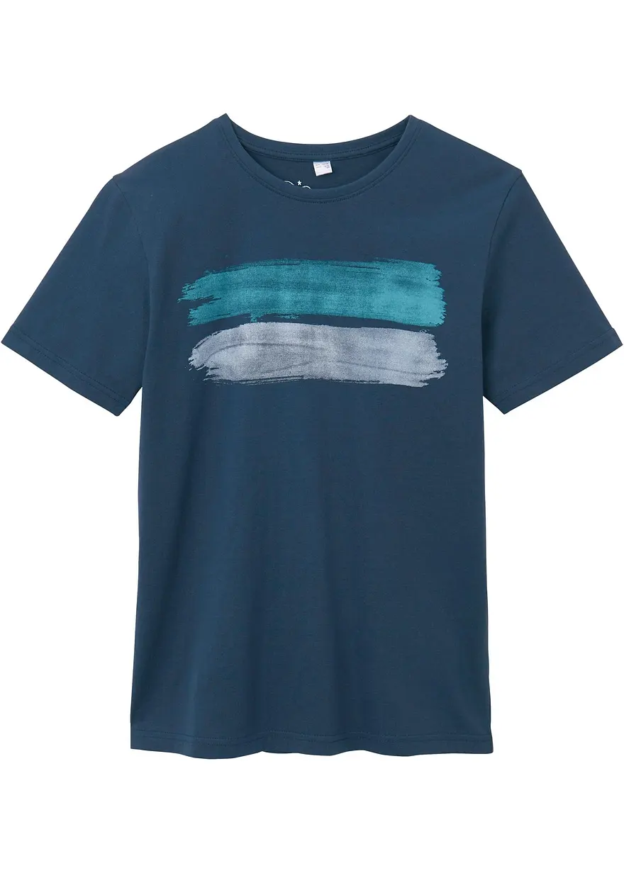T-Shirt in modischen Farben in blau von vorne - bonprix
