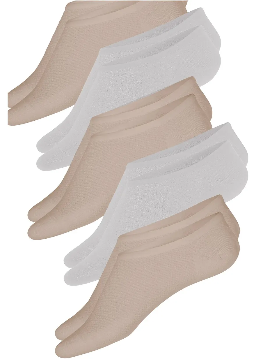 Füßlinge aus kühlendem Polyester (5er Pack) in beige von vorne - bonprix